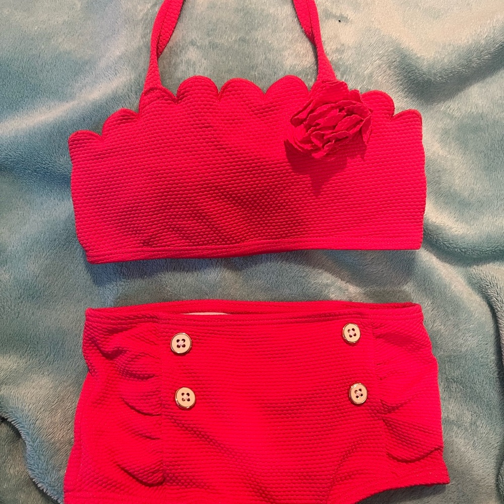 Janie and Jack Pink Kids Swim Bikini